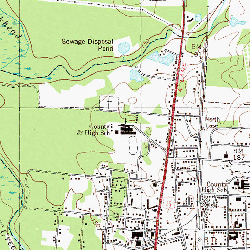 Topographic Map of Jenkins County Elementary School, GA