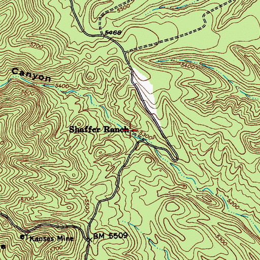 Topographic Map of Shaffer Ranch, AZ