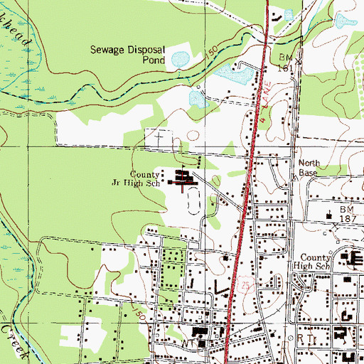 Topographic Map of Jenkins County Middle School, GA