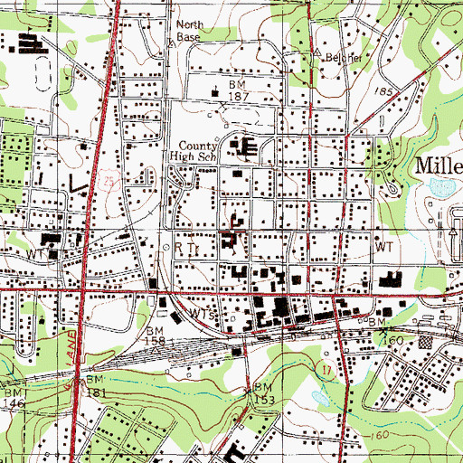 Topographic Map of Jenkins County Primary School, GA