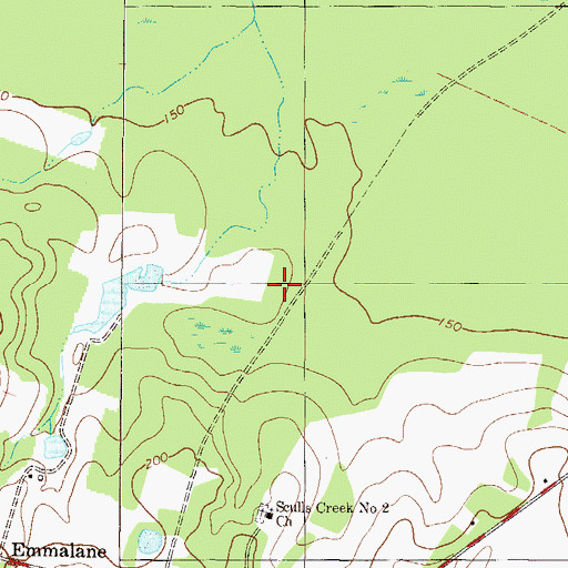 Topographic Map of Lane Cemetery, GA