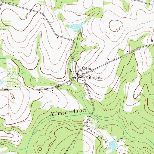 Topographic Map of Lewis School (historical), GA