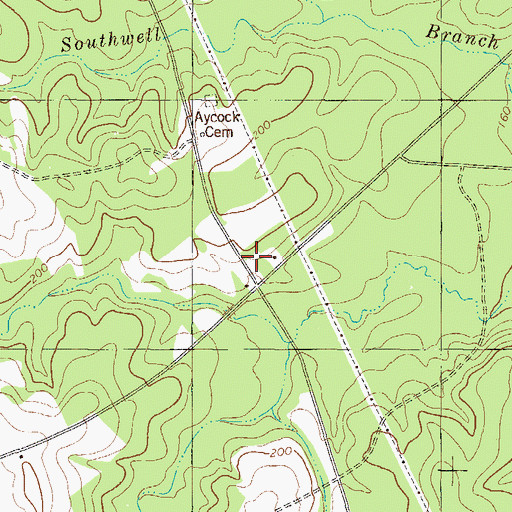 Topographic Map of Long Branch School (historical), GA