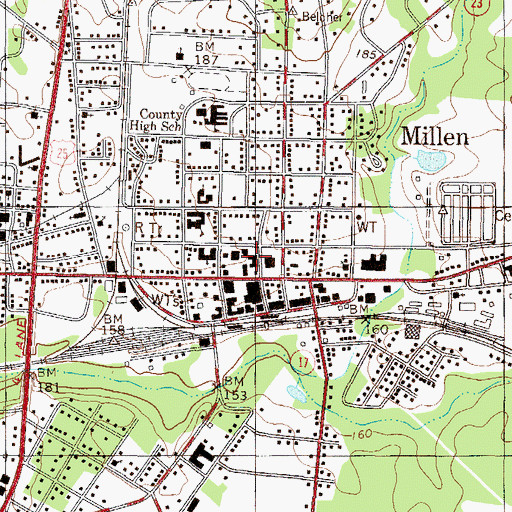 Topographic Map of Mulkey Hospital, GA