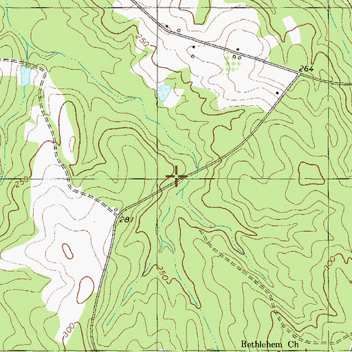 Topographic Map of Rooty Branch School (historical), GA
