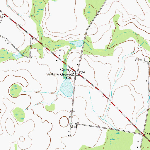 Topographic Map of Souders Grove School (historical), GA