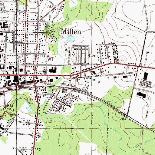 Topographic Map of Zion Baptist Church, GA