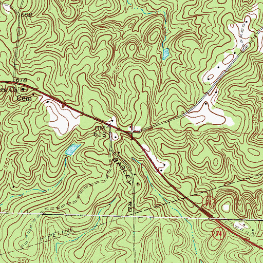 Topographic Map of Bamah (historical), GA