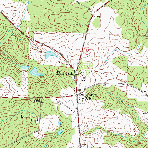 Topographic Map of Blount School (historical), GA