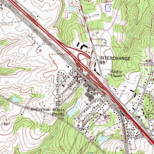 Topographic Map of Brighton Heights, GA