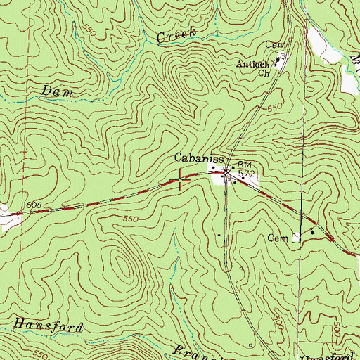 Topographic Map of Cabaniss School (historical), GA
