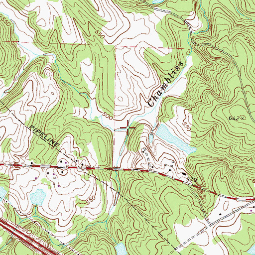 Topographic Map of Cooks Creek, GA
