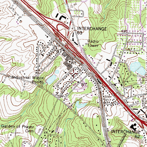 Topographic Map of Fellowship Church, GA
