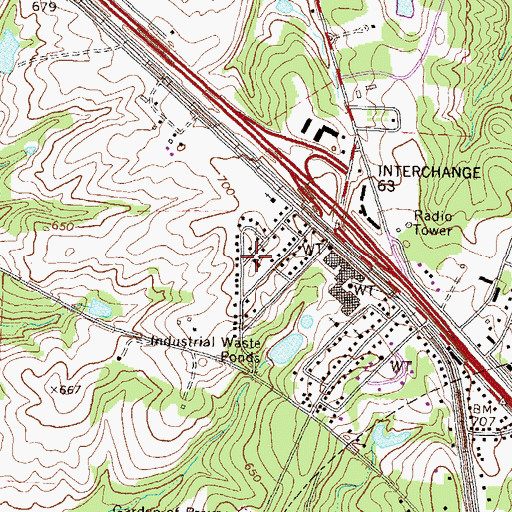 Topographic Map of Garden Hills Baptist Church, GA