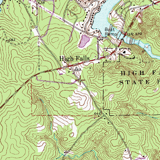 Topographic Map of High Falls Baptist Church, GA