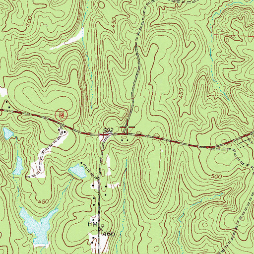 Topographic Map of Holly Grove Primitive Baptist Church (historical), GA