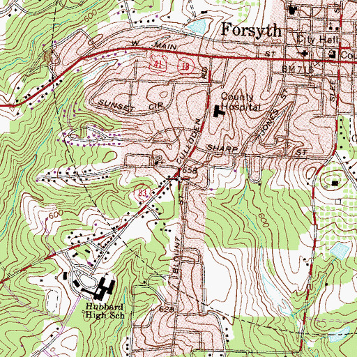 Topographic Map of Kynette United Methodist Church, GA
