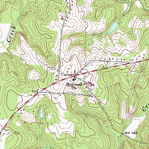 Topographic Map of Maynard, GA