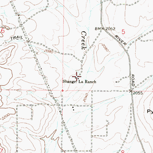 Topographic Map of Shangri La Ranch, AZ