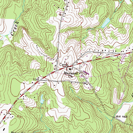 Topographic Map of Maynard Cemetery, GA