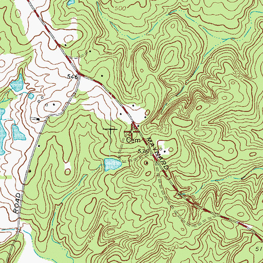 Topographic Map of McCommon Cemetery, GA