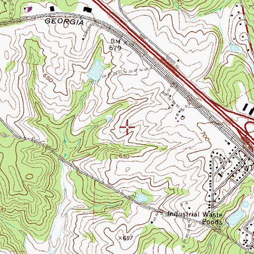 Topographic Map of Monroe County Jail, GA
