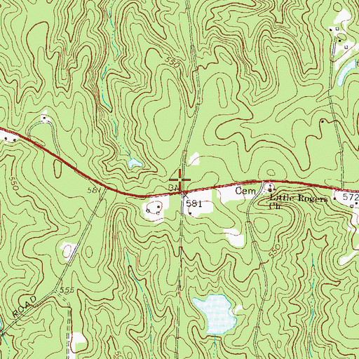 Topographic Map of Mount Calvary Church (historical), GA