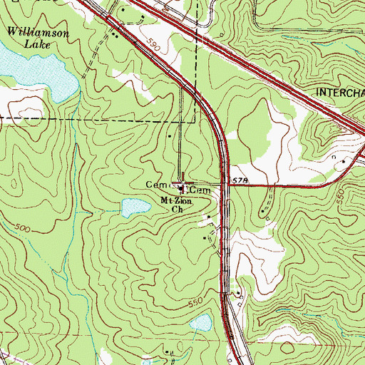 Topographic Map of Mount Zion Academy (historical), GA