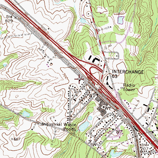 Topographic Map of Northside Church, GA