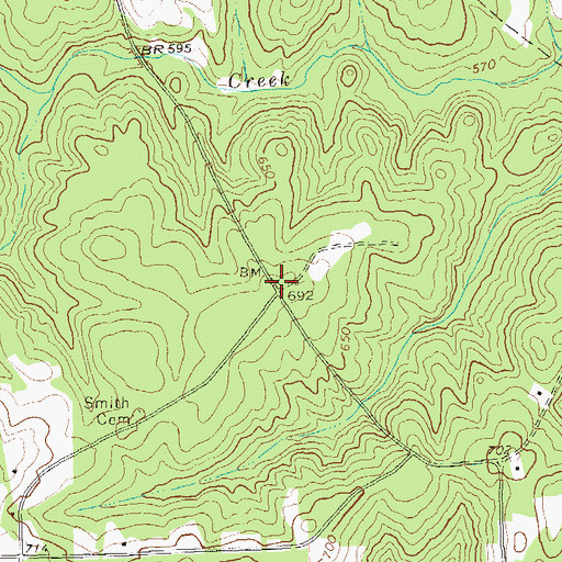 Topographic Map of Old Mount Zion Church (historical), GA