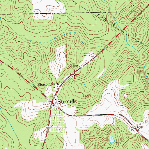 Topographic Map of Parkers Chapel African Methodist Episcopal Church, GA