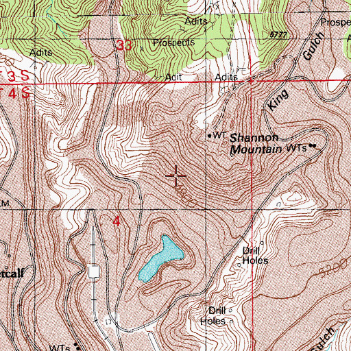 Topographic Map of Shannon Mountain, AZ