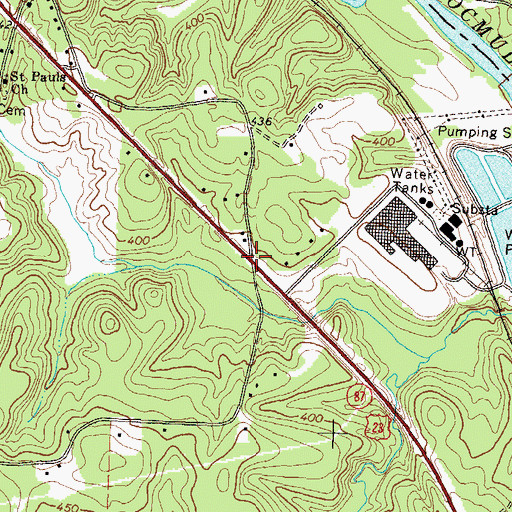 Topographic Map of Percale, GA