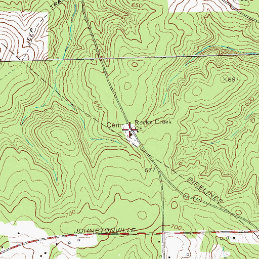 Topographic Map of Rock Creek Cemetery, GA