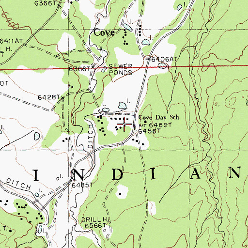 Topographic Map of Cove School, AZ