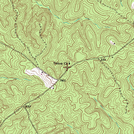 Topographic Map of Salem Cemetery, GA