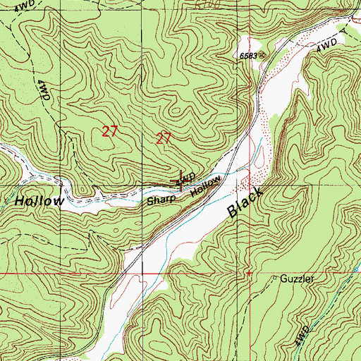 Topographic Map of Sharp Hollow, AZ