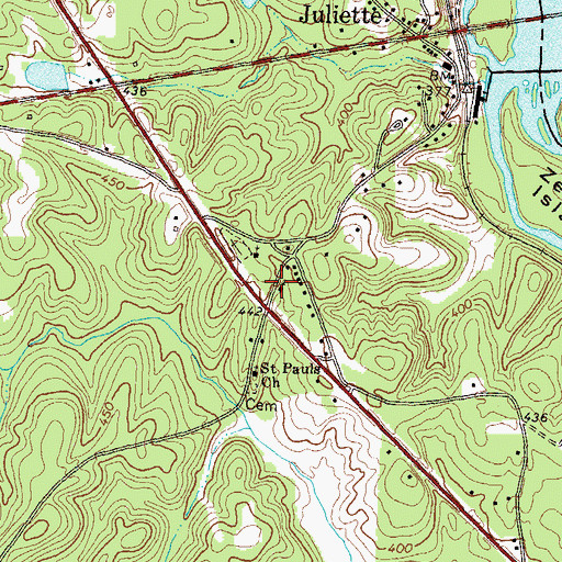 Topographic Map of Spring Hill Baptist Church, GA