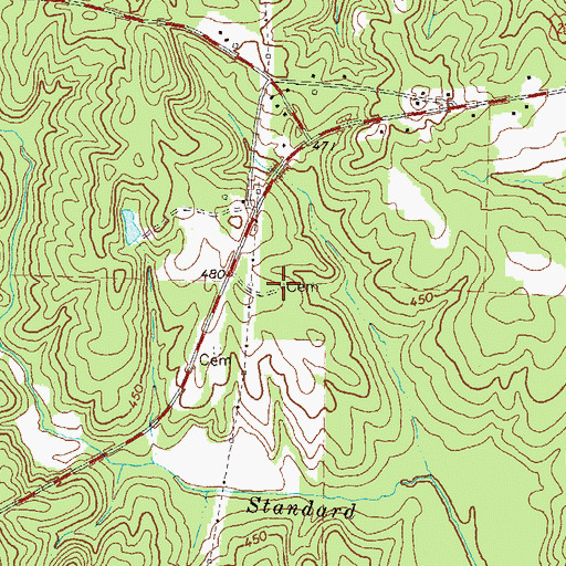 Topographic Map of Willis Cemetery, GA