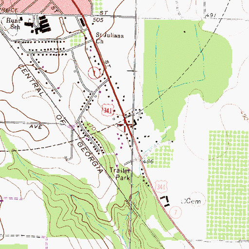 Topographic Map of Church of God, GA