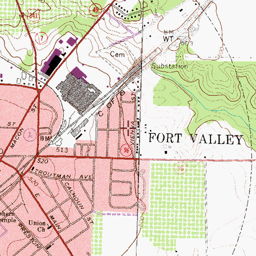 Topographic Map of Indian Oaks, GA