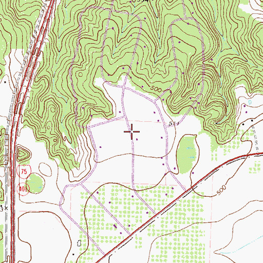 Topographic Map of Kewanee Farms, GA