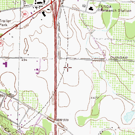 Topographic Map of North Peach Industrial Park, GA