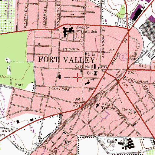 Topographic Map of Saint Andrews Episcopal Church, GA