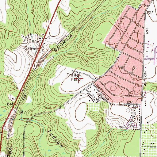 Topographic Map of Stallworth Trailer Park, GA