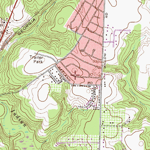 Topographic Map of Washington Square, GA