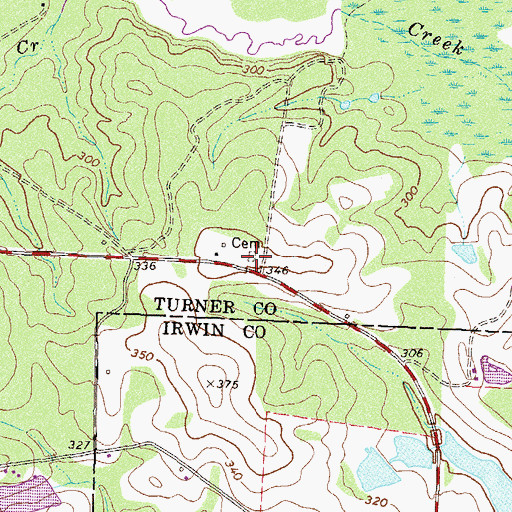 Topographic Map of Avery Cemetery, GA