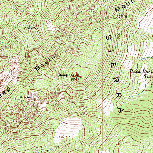 Topographic Map of Sheep Basin Mountain, AZ