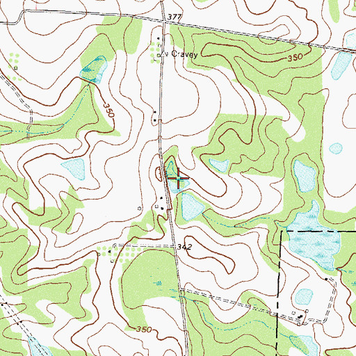Topographic Map of Cravey Pond, GA