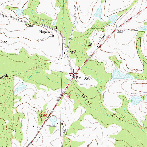 Topographic Map of Deep Creek School (historical), GA
